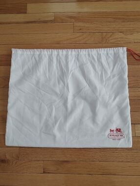 Coach dust bag 23x19" red carriage logo EUC